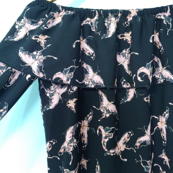 Aritzia Wilfred Morel Butterfly Off The Shoulder Ruffle Top XXS - Picture 4 of 9